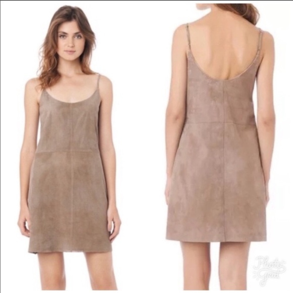 Tan Suede Slip Dress